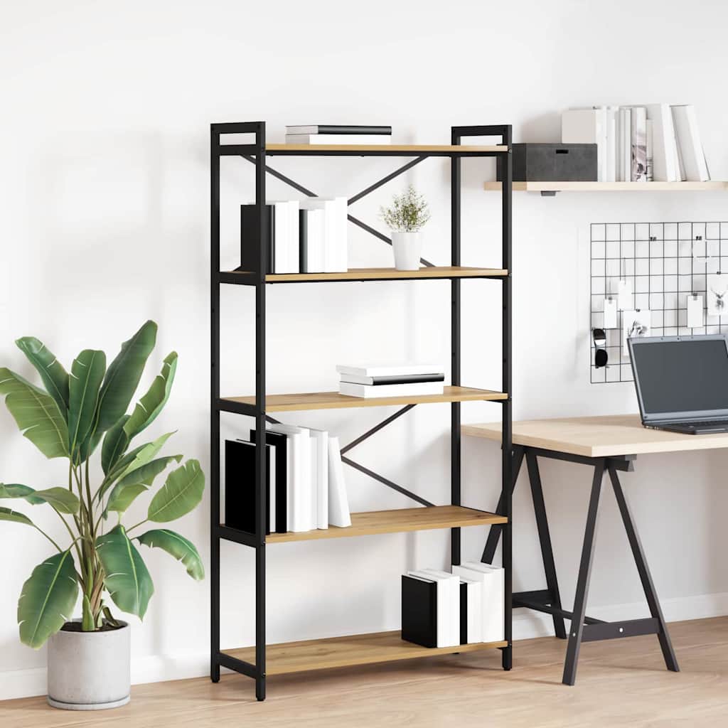 Libreria rovere artigianale 80 x 30 x 153 cm Legno multistrato