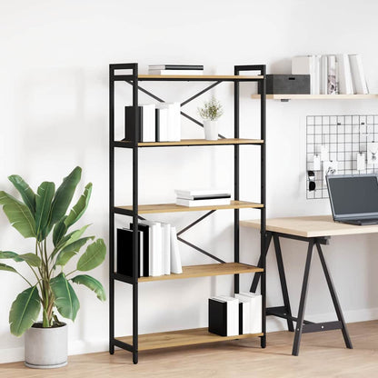 Libreria rovere artigianale 80 x 30 x 153 cm Legno multistrato