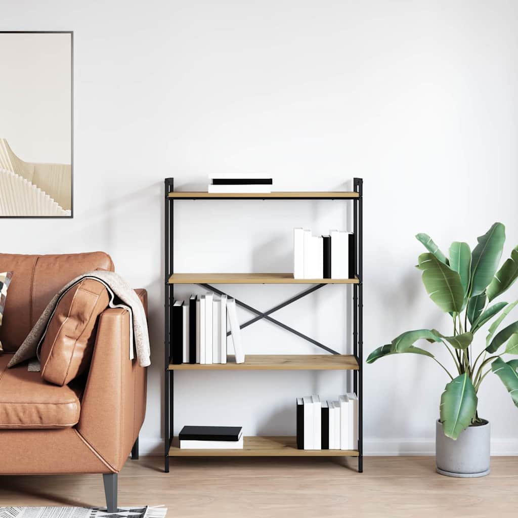 Libreria rovere artigianale 80 x 30 x 118 cm Legno multistrato