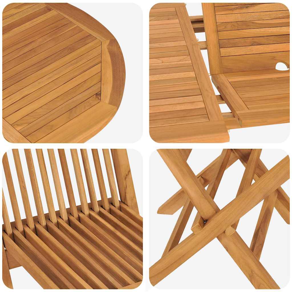 Set da Pranzo per Giardino 5 pcs Marrone Legno massello di teak