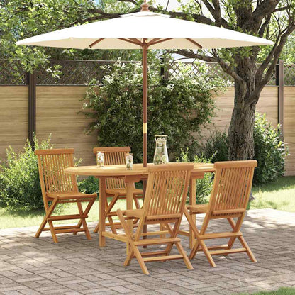Set da Pranzo per Giardino 5 pcs Marrone Legno massello di teak
