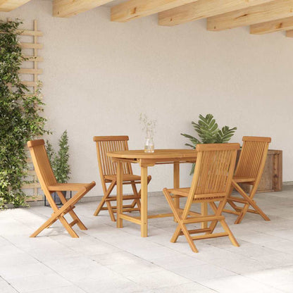 Set da Pranzo per Giardino 5 pcs Marrone Legno massello di teak