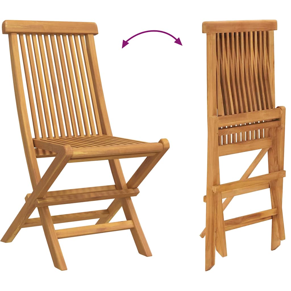 Set da Pranzo per Giardino 5 pcs Marrone Legno massello di teak