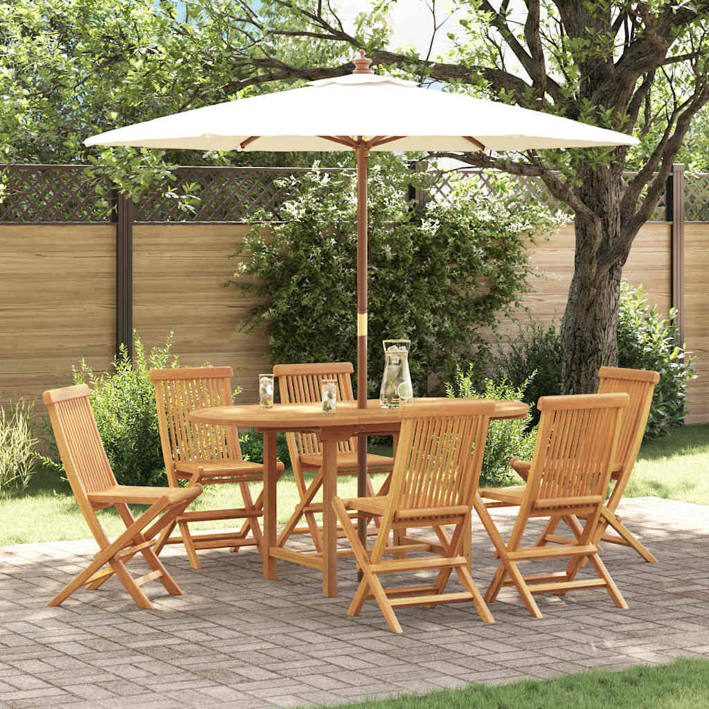 Set da Pranzo per Giardino 7 pcs Marrone 160 x 80 x 75 cm
