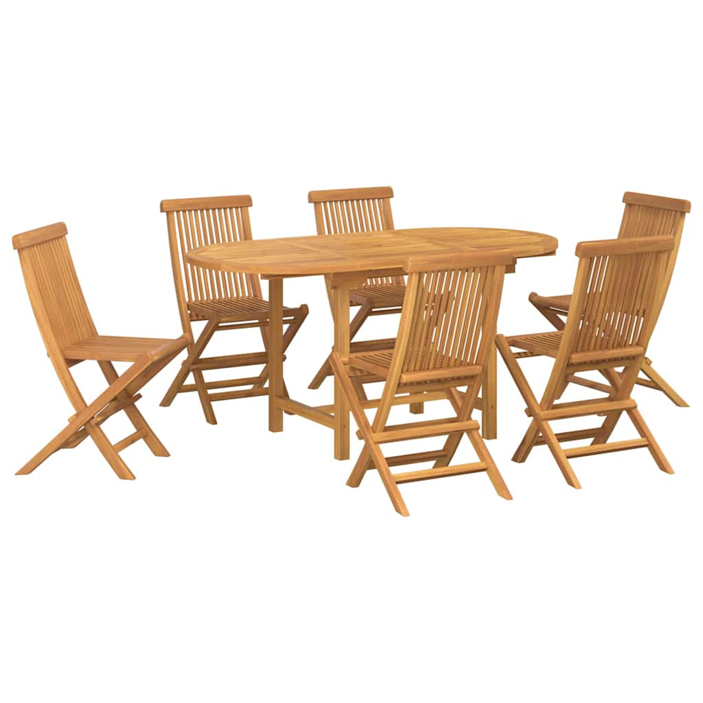 Set da Pranzo per Giardino 7 pcs Marrone 160 x 80 x 75 cm