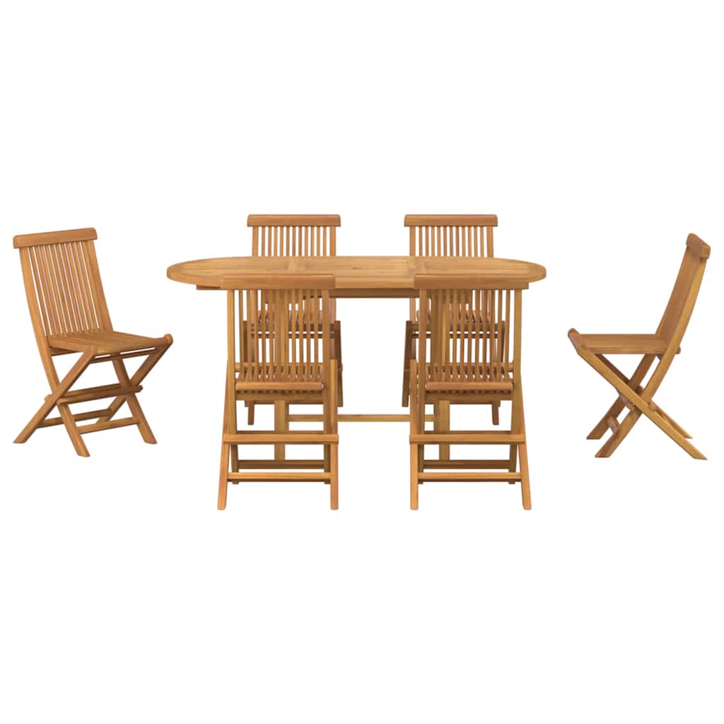 Set da Pranzo per Giardino 7 pcs Marrone 160 x 80 x 75 cm
