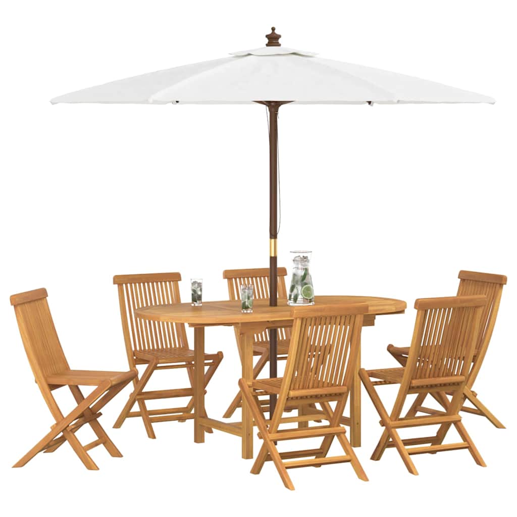 Set da Pranzo per Giardino 7 pcs Marrone 160 x 80 x 75 cm