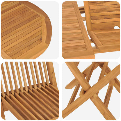 Set da Pranzo per Giardino 5 pcs Marrone Legno di teak solido | homemem39