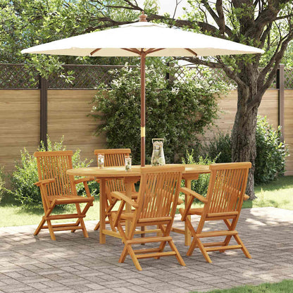 Set da Pranzo per Giardino 5 pcs Marrone Legno massello di teak