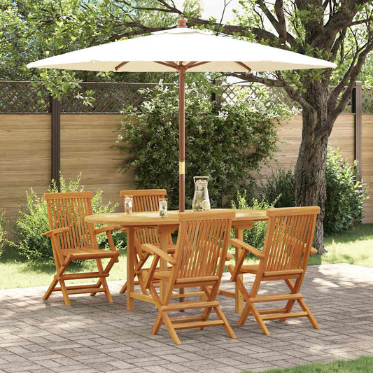 Set da Pranzo per Giardino 5 pcs Marrone 160 x 80 x 75 cm