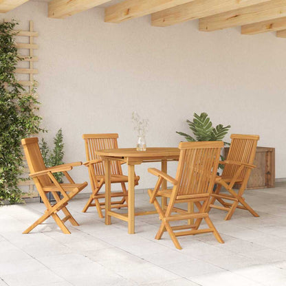 Set da Pranzo per Giardino 5 pcs Marrone Legno massello di teak
