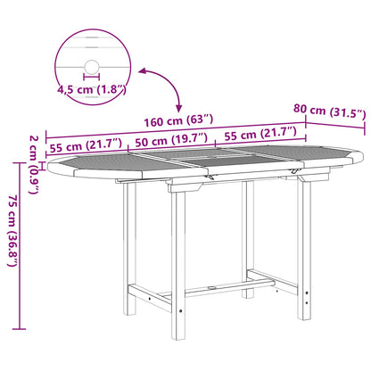 Set da Pranzo per Giardino 5 pcs Marrone Legno di teak solido | homemem39