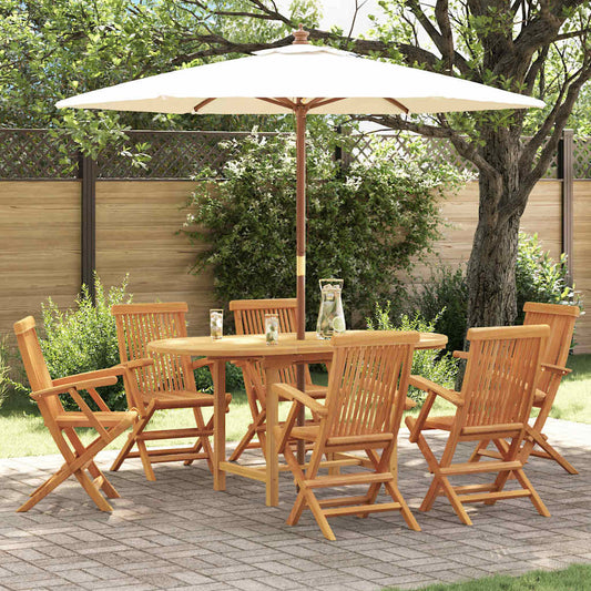 Set da Pranzo per Giardino 7 pcs Marrone 160 x 80 x 75 cm