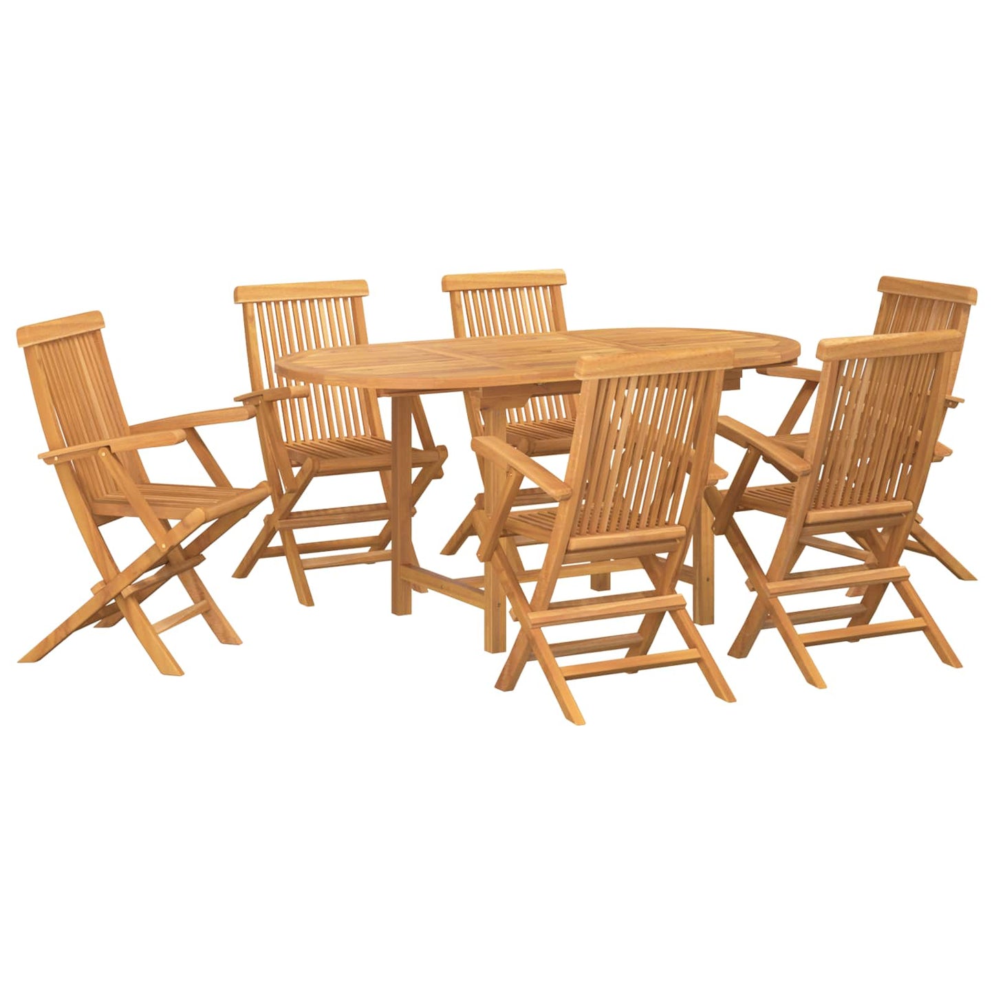 Set da Pranzo per Giardino 7 pcs Marrone Legno di teak solido