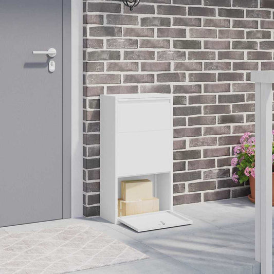Cassetta per pacchi con porta Bianco 44 x 22 x 82 cm Acciaio | homemem39