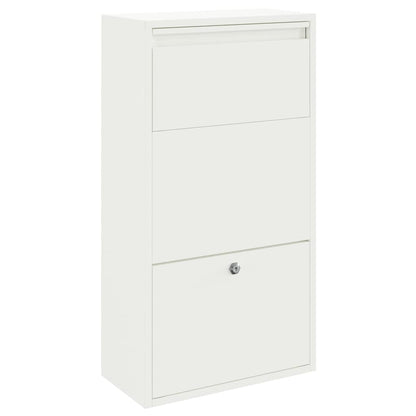 Cassetta per pacchi con porta Bianco 44 x 22 x 82 cm Acciaio | homemem39