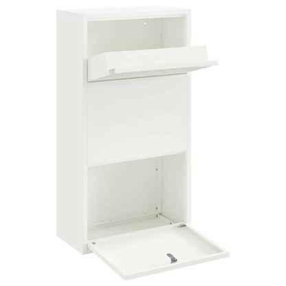 Cassetta per pacchi con porta Bianco 44 x 22 x 82 cm Acciaio | homemem39