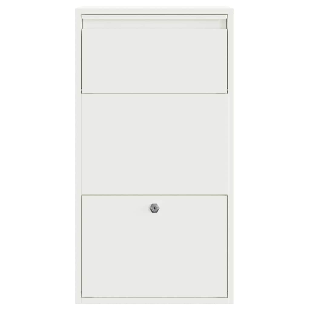 Cassetta per pacchi con porta Bianco 44 x 22 x 82 cm Acciaio | homemem39