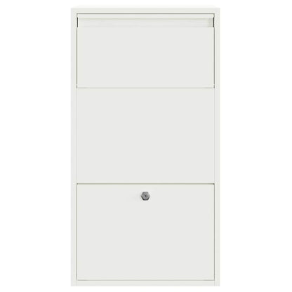 Cassetta per pacchi con porta Bianco 44 x 22 x 82 cm Acciaio | homemem39