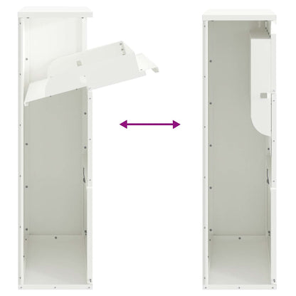 Cassetta per pacchi con porta Bianco 44 x 22 x 82 cm Acciaio | homemem39