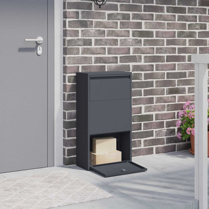 Cassetta per pacchi con porta Antracite 44 x 22 x 82 cm Acciaio | homemem39