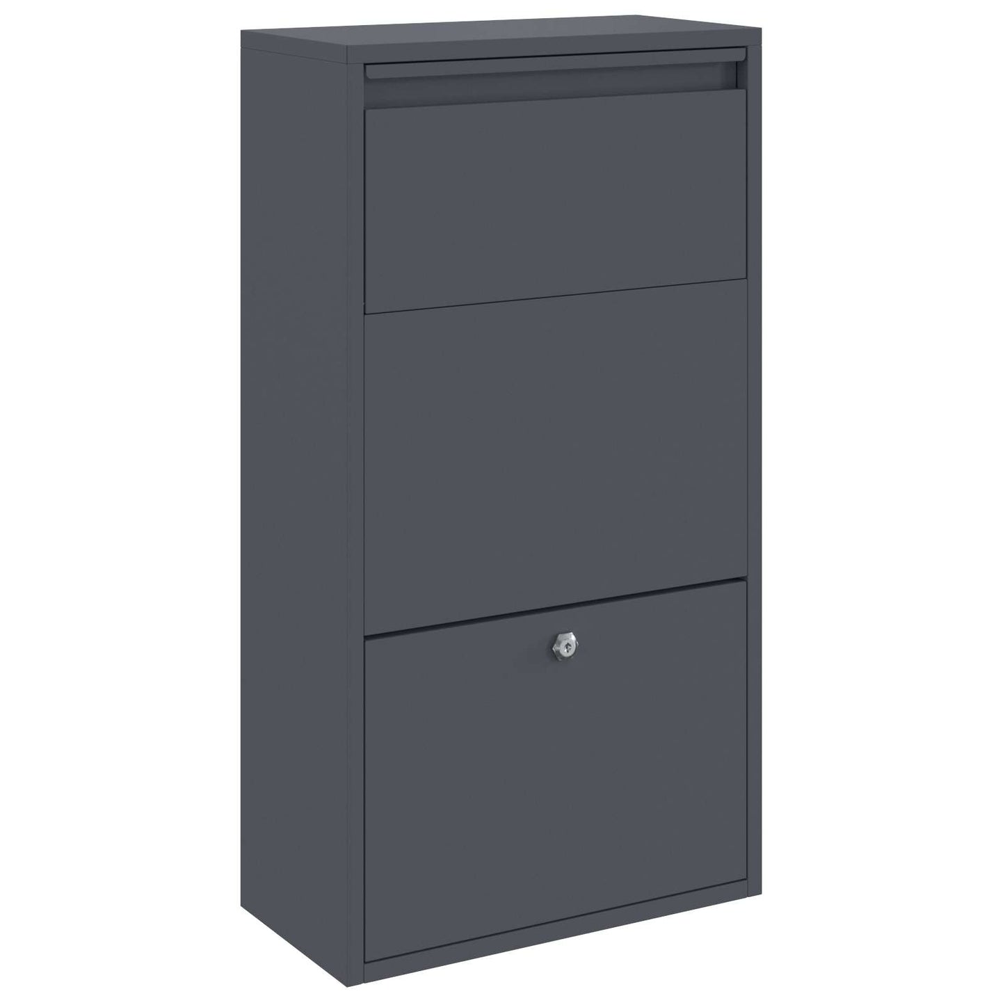 Cassetta per pacchi con porta Antracite 44 x 22 x 82 cm Acciaio | homemem39