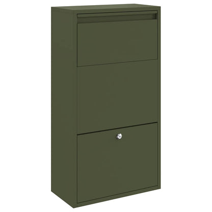 Cassetta per pacchi Verde oliva 44 x 22 x 82 cm Acciaio | homemem39