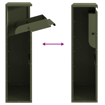 Cassetta per pacchi Verde oliva 44 x 22 x 82 cm Acciaio | homemem39