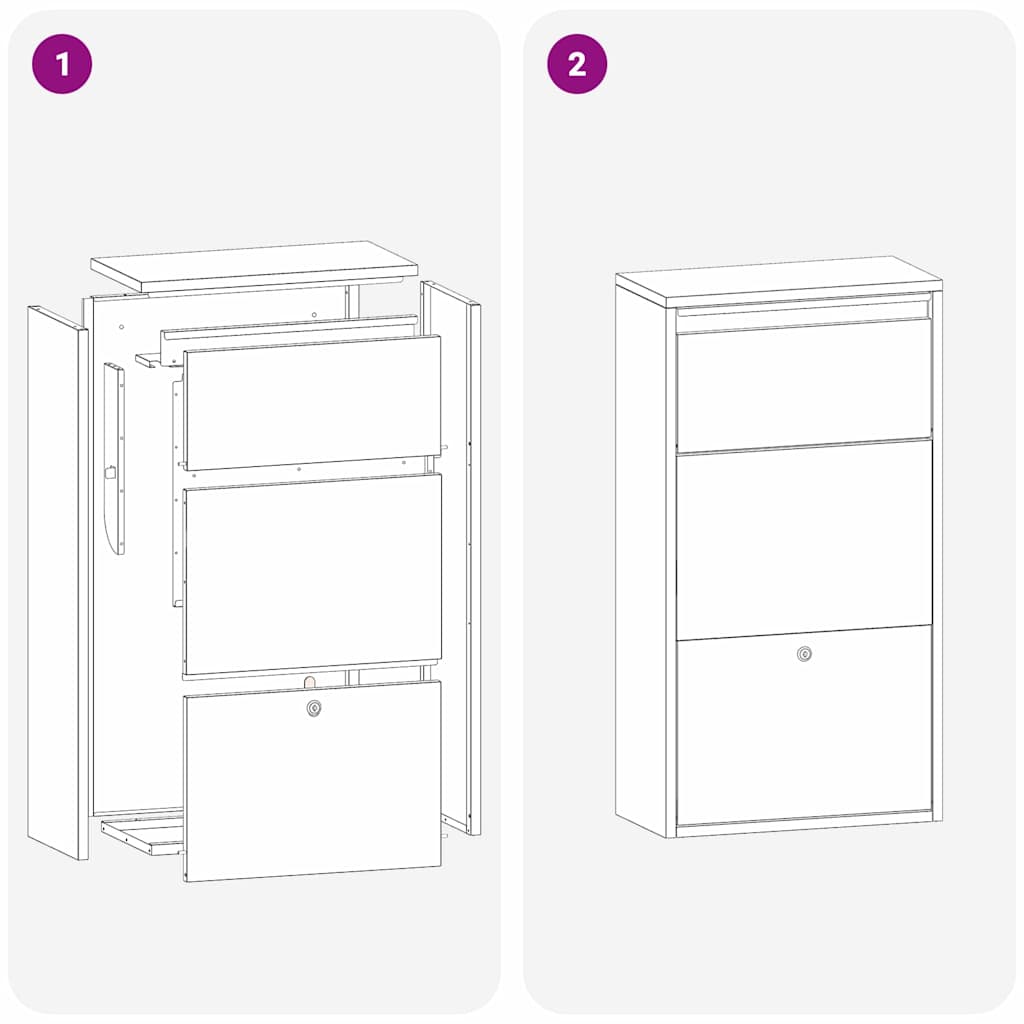 Cassetta per pacchi con archiviazione Argento 44 x 22 x 82 cm | homemem39
