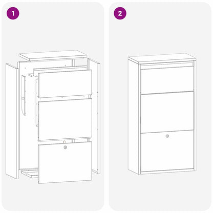 Cassetta per pacchi Argento 44 x 22 x 82 cm Acciaio zincato | homemem39