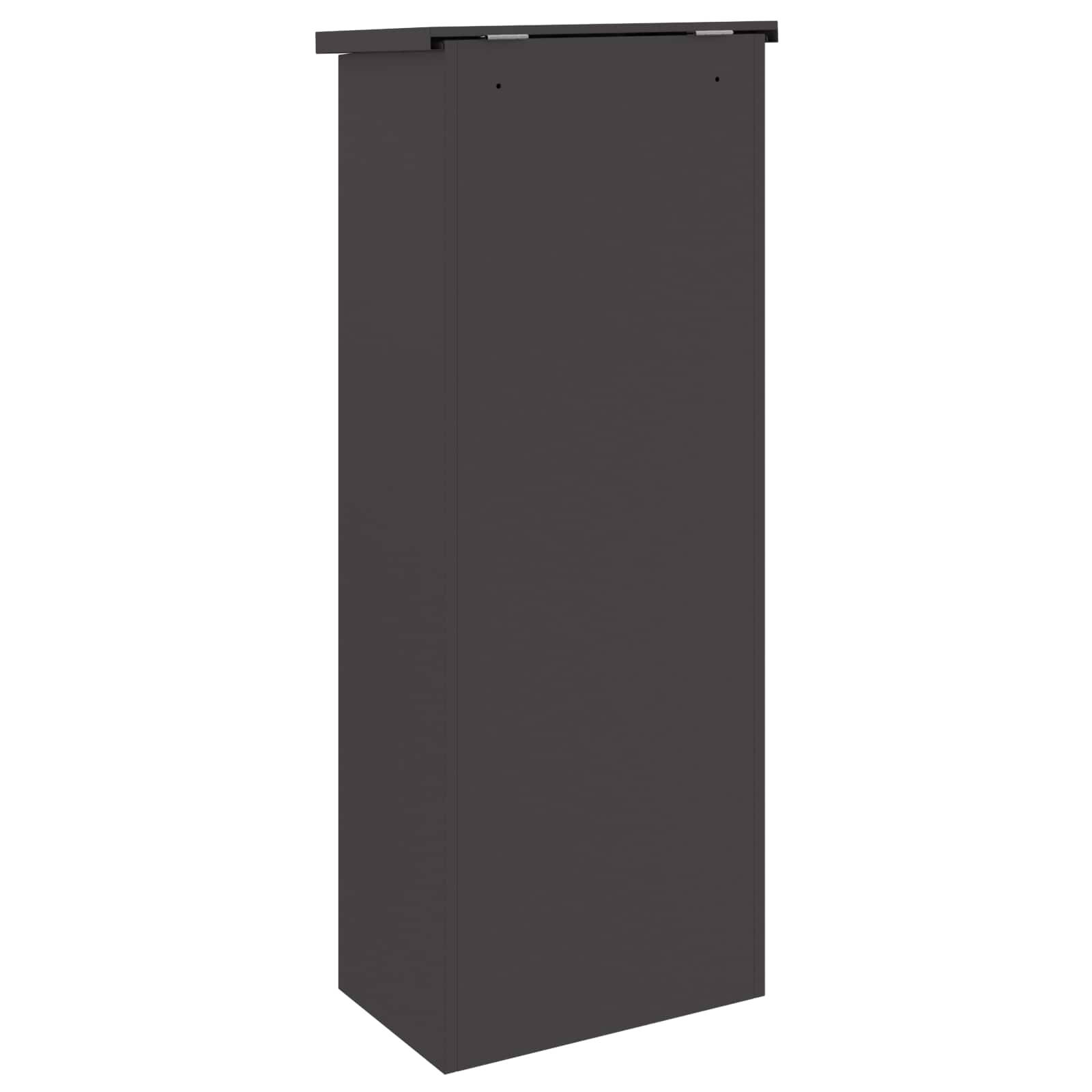 Cassetta per pacchi con porta Nero 44,5 x 29 x 110,5 cm Acciaio | homemem39