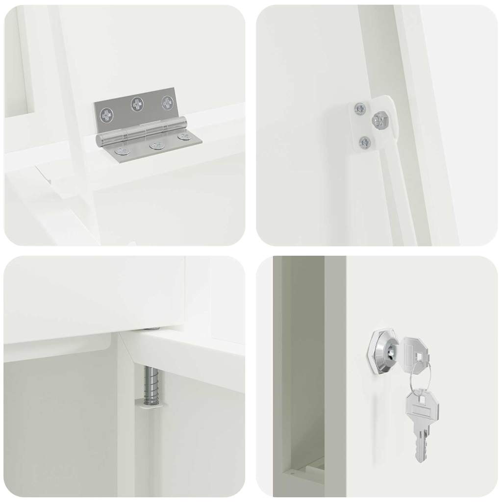 Cassetta per pacchi Bianco 44,5 x 29 x 110,5 cm Acciaio | homemem39