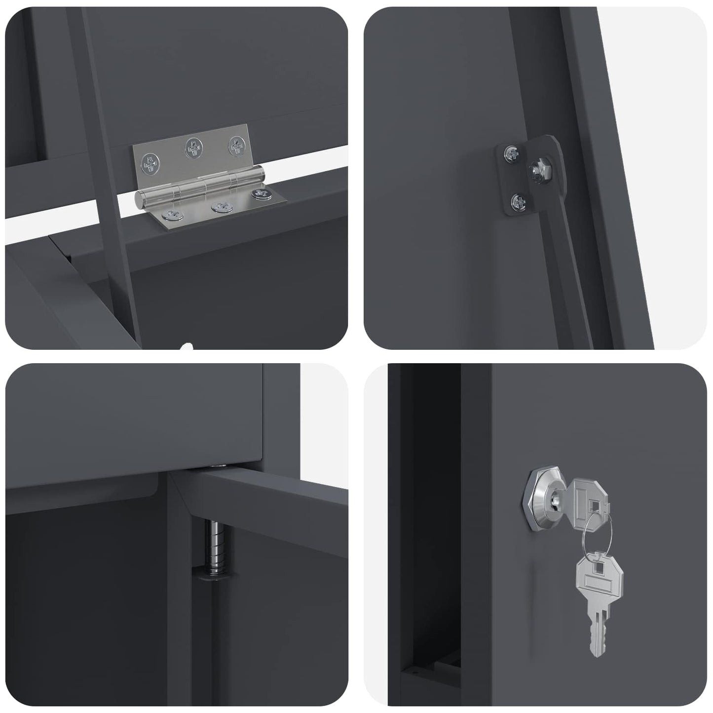 Cassetta per pacchi Antracite 44,5 x 29 x 110,5 cm Acciaio | homemem39