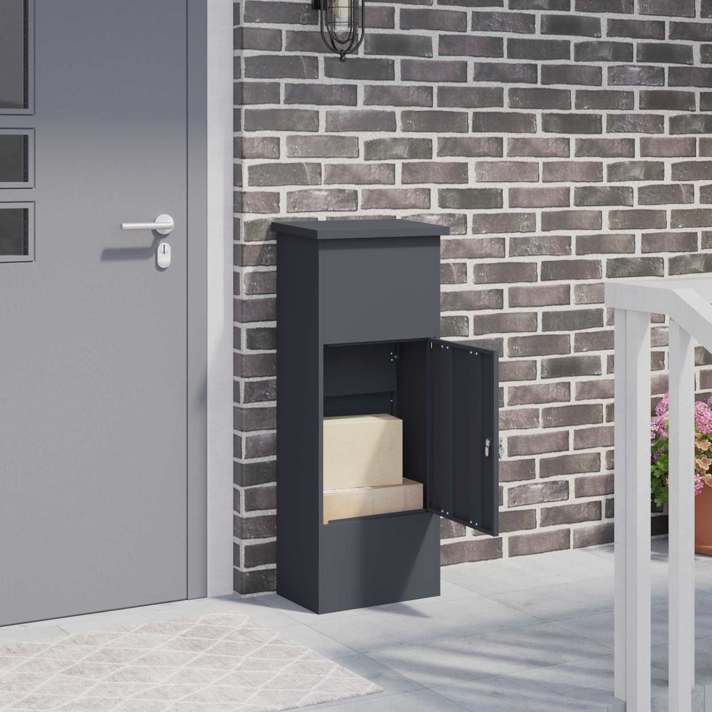 Cassetta per pacchi Antracite 44,5 x 29 x 110,5 cm Acciaio | homemem39