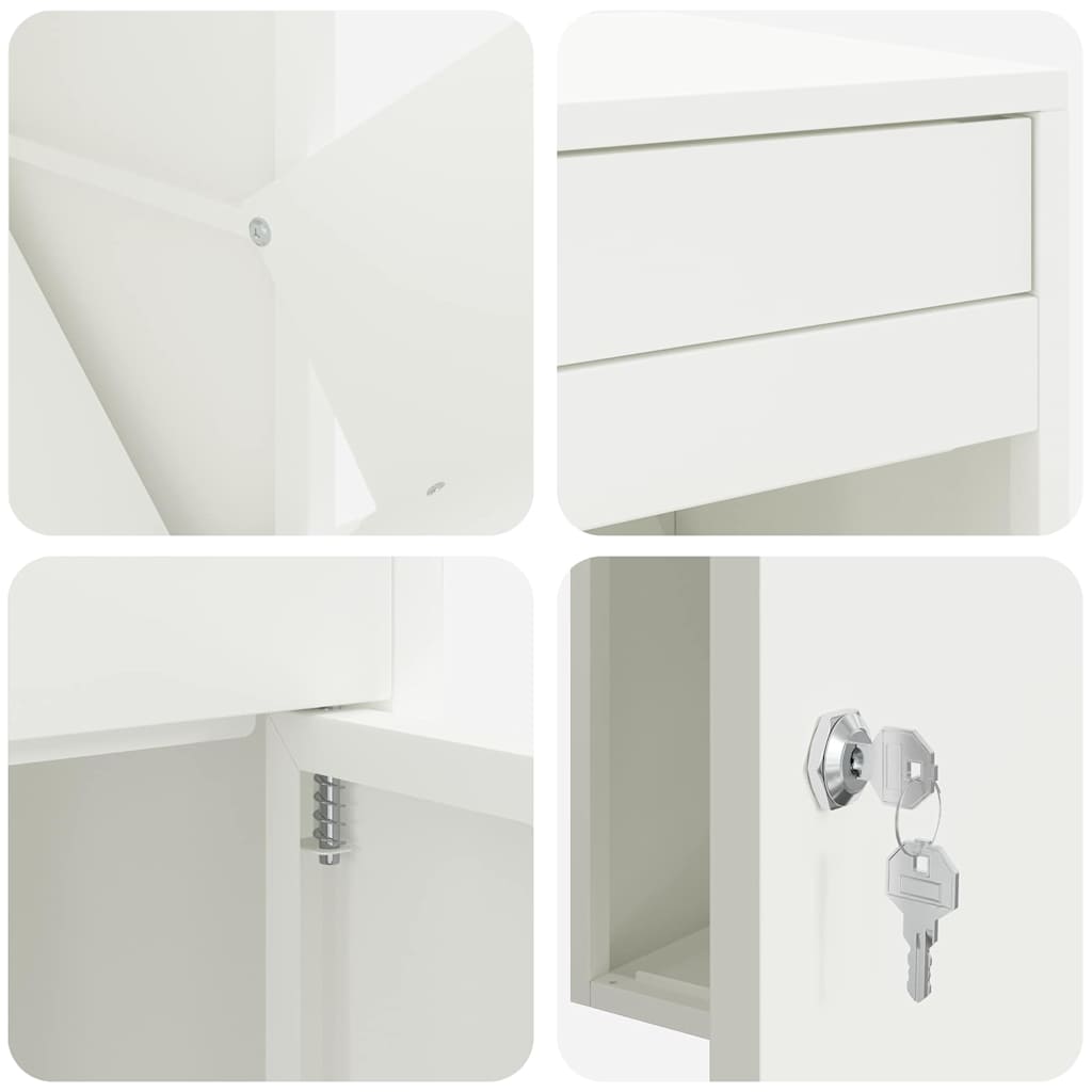 Cassetta per pacchi con porta Bianco 41 x 38 x 103 cm Acciaio | homemem39