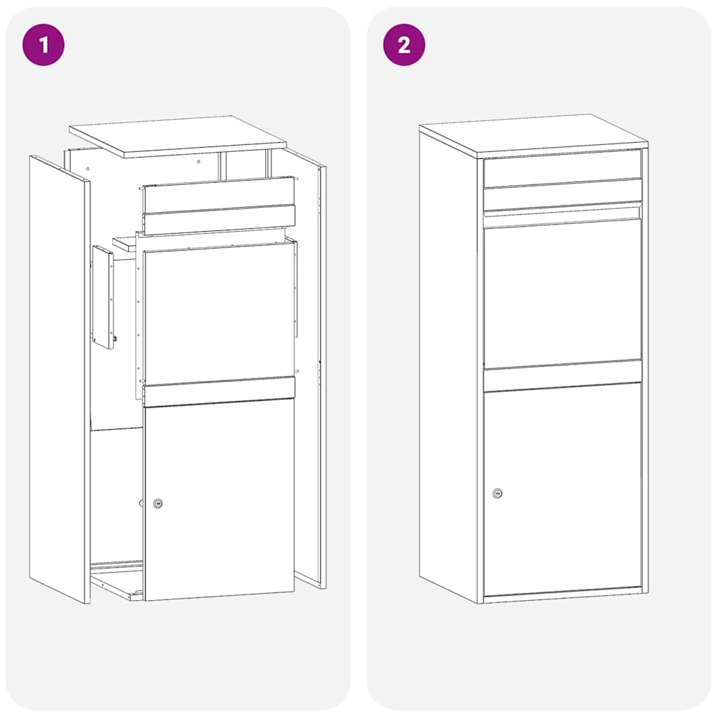 Cassetta per pacchi con porta Bianco 41 x 38 x 103 cm Acciaio | homemem39