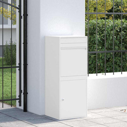 Cassetta per pacchi con porta Bianco 41 x 38 x 103 cm Acciaio | homemem39