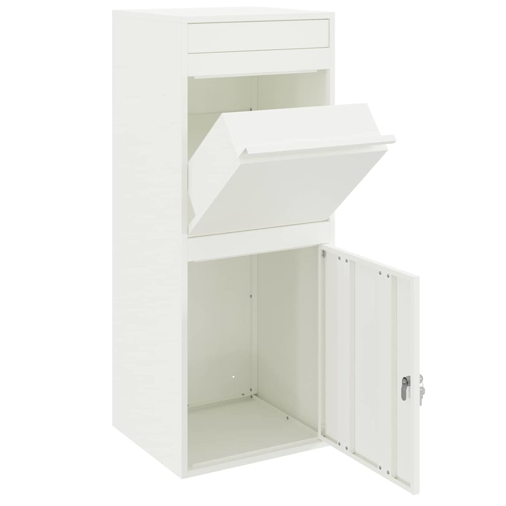 Cassetta per pacchi con porta Bianco 41 x 38 x 103 cm Acciaio | homemem39