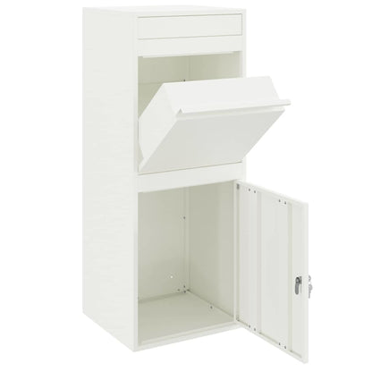 Cassetta per pacchi con porta Bianco 41 x 38 x 103 cm Acciaio | homemem39