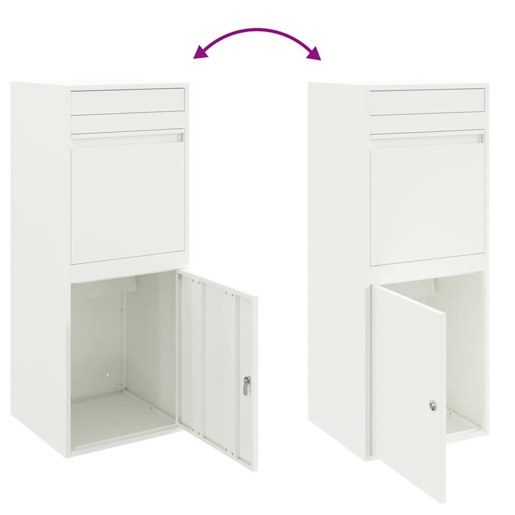 Cassetta per pacchi con porta Bianco 41 x 38 x 103 cm Acciaio | homemem39