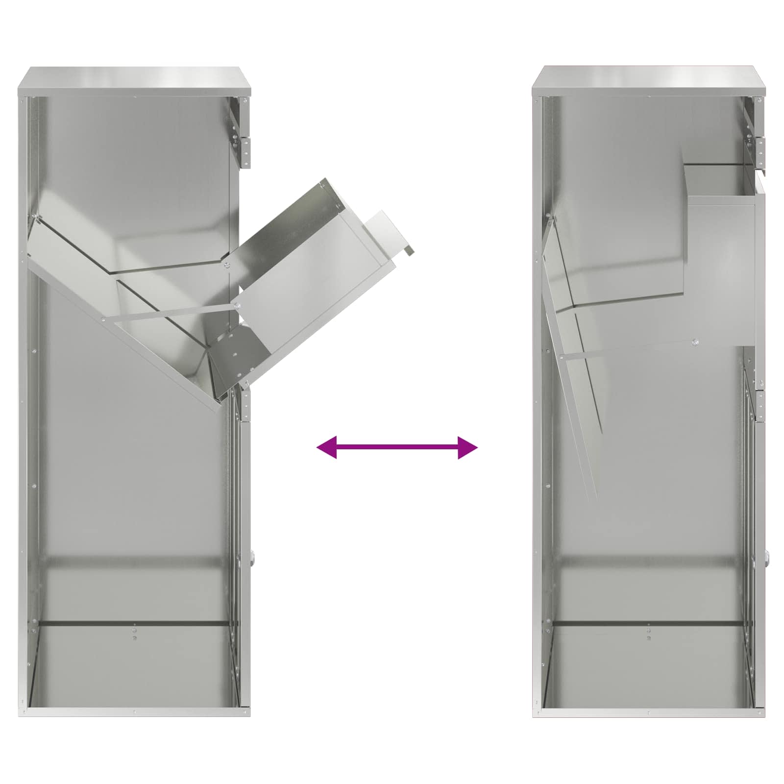 Cassetta per pacchi Argento 47,5 x 38 x 59 cm Acciaio zincato | homemem39