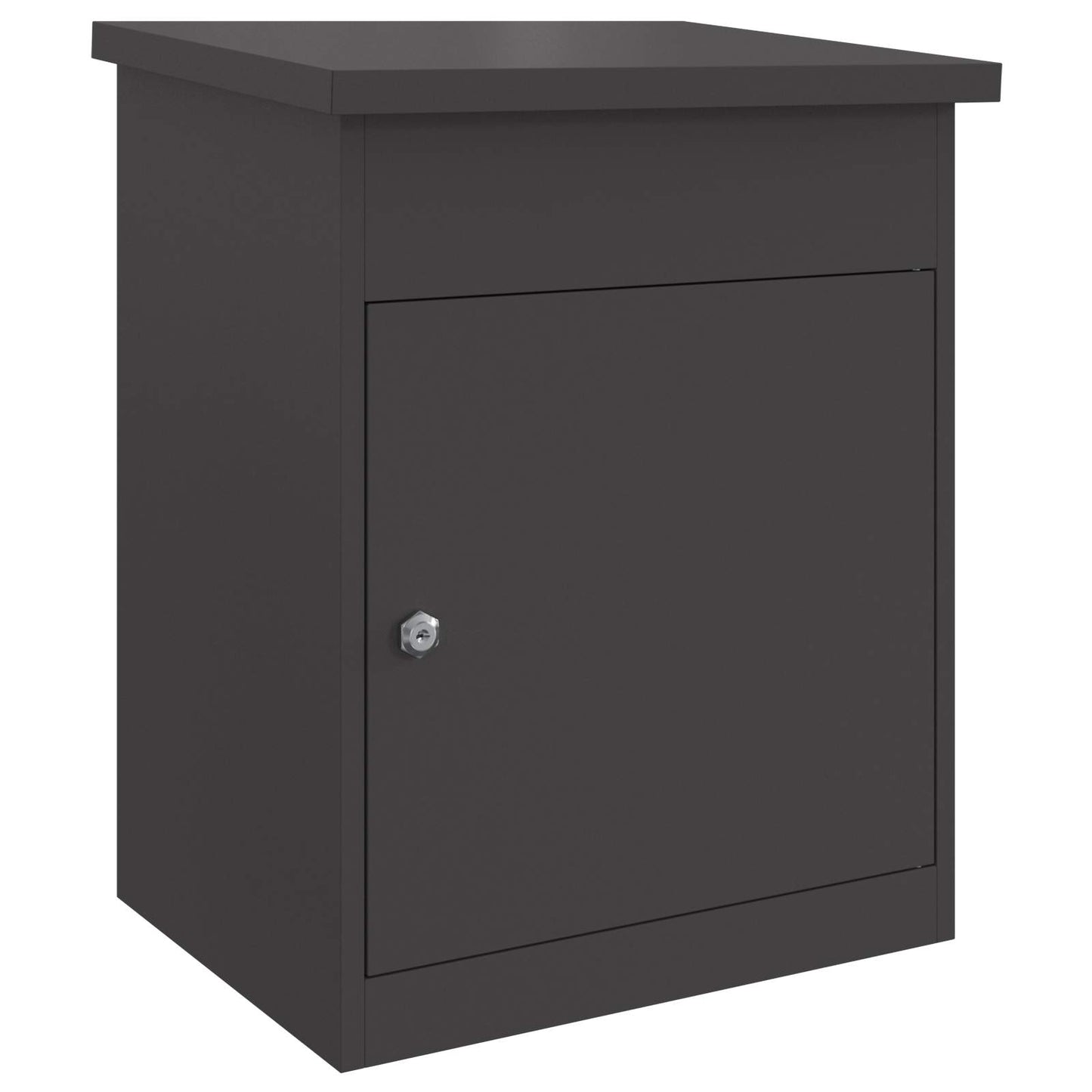 Cassetta per pacchi con porta Nero 47.5 x 38 x 59 cm Acciaio | homemem39