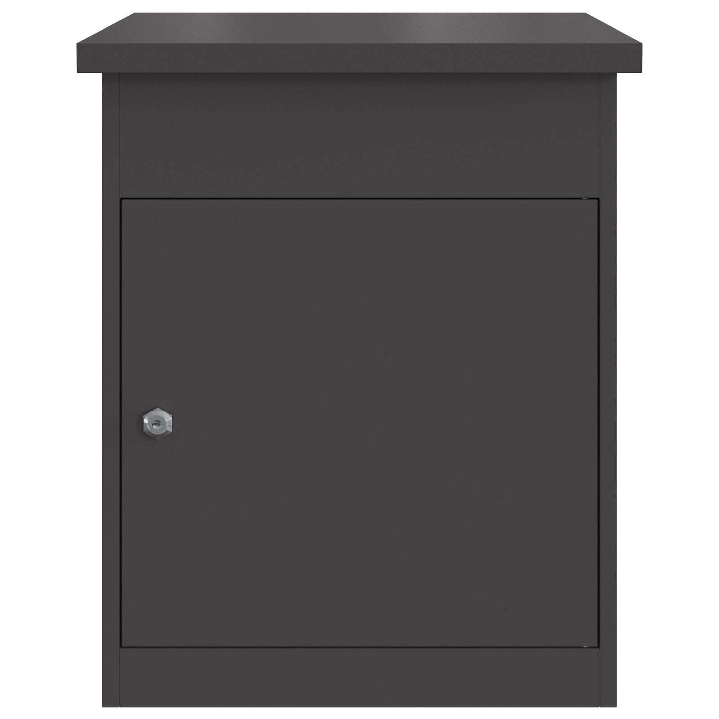 Cassetta per pacchi con porta Nero 47.5 x 38 x 59 cm Acciaio | homemem39