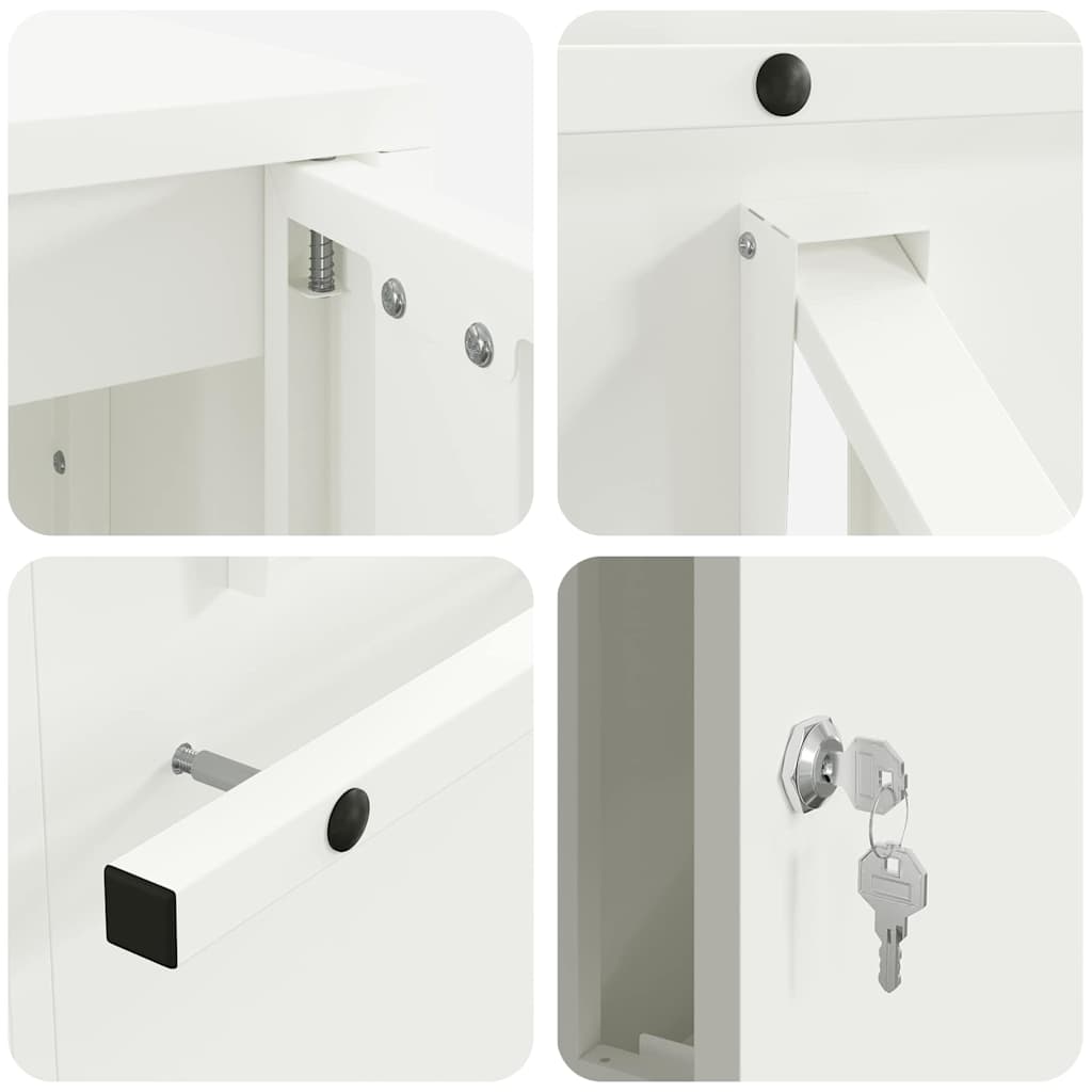 cassetta postalepastkastei Bianco 30 x 20 x 55 cm Acciaio | homemem39