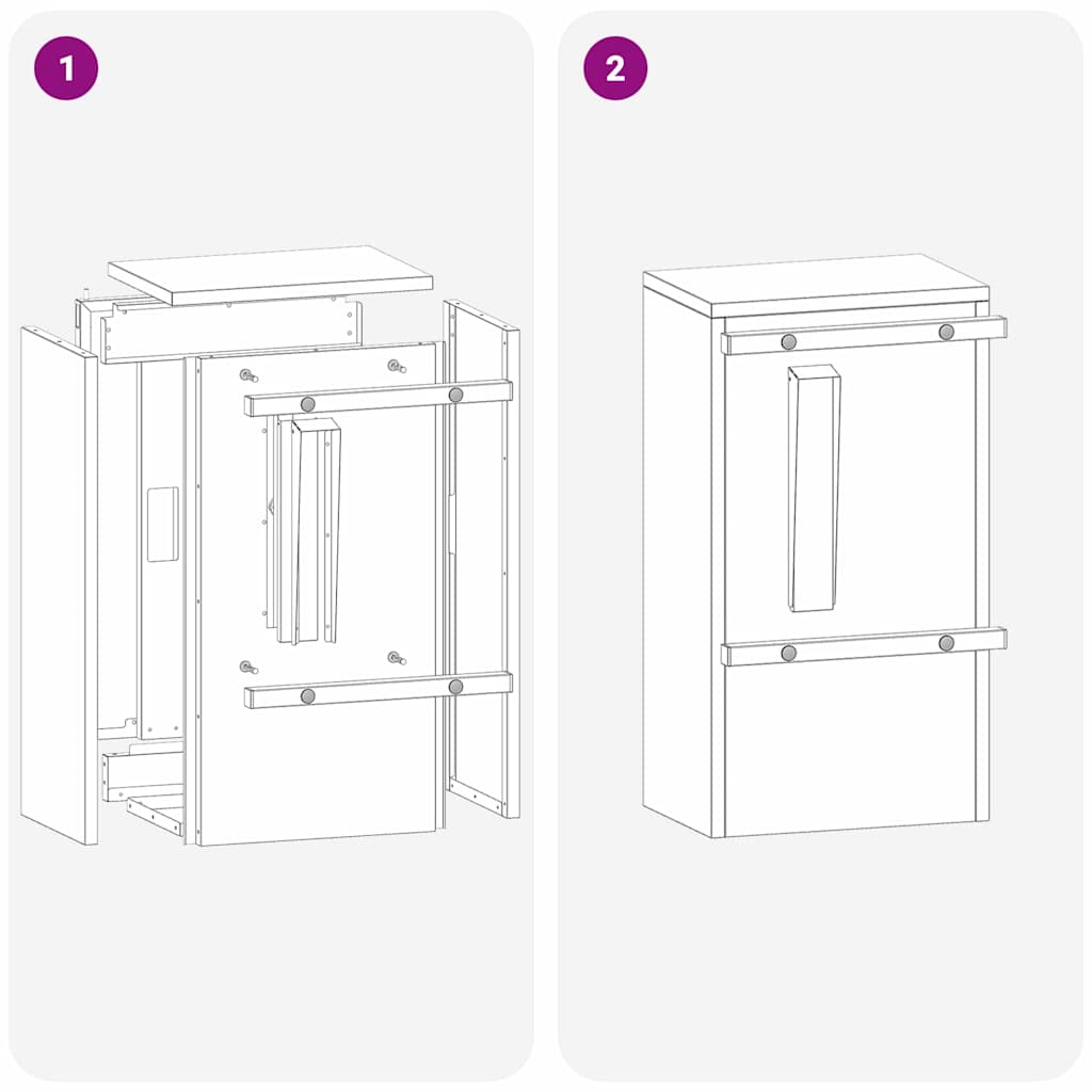 cassetta postalepastkastei Bianco 30 x 20 x 55 cm Acciaio | homemem39