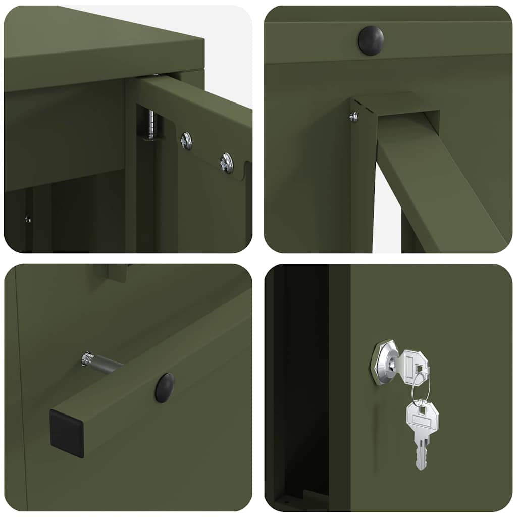 cassetta postalepastkastei Oliver verde 30 x 20 x 55 cm Acciaio | homemem39