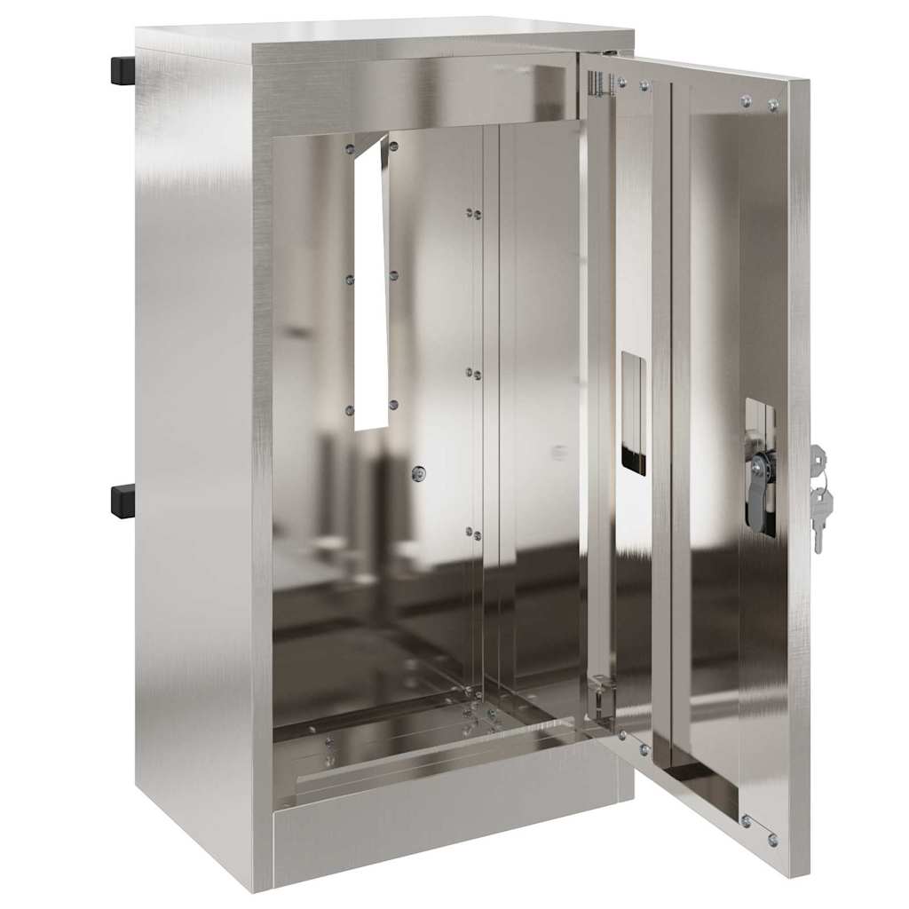 cassetta postalepastkastei con porta Argento 30 x 20 x 55 cm | homemem39
