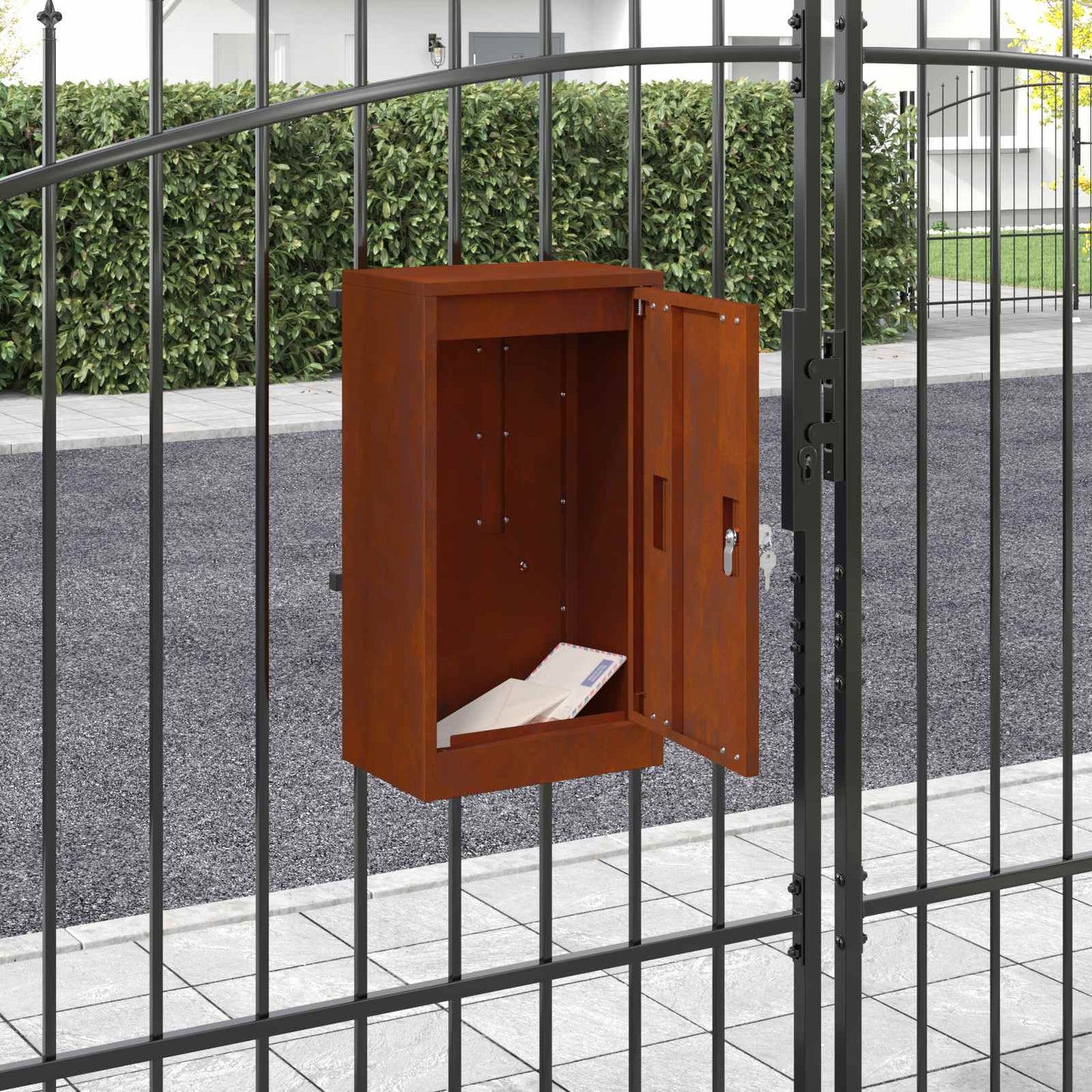 cassetta postalepastkastei con porta Ruggine 30 x 20 x 55 cm | homemem39