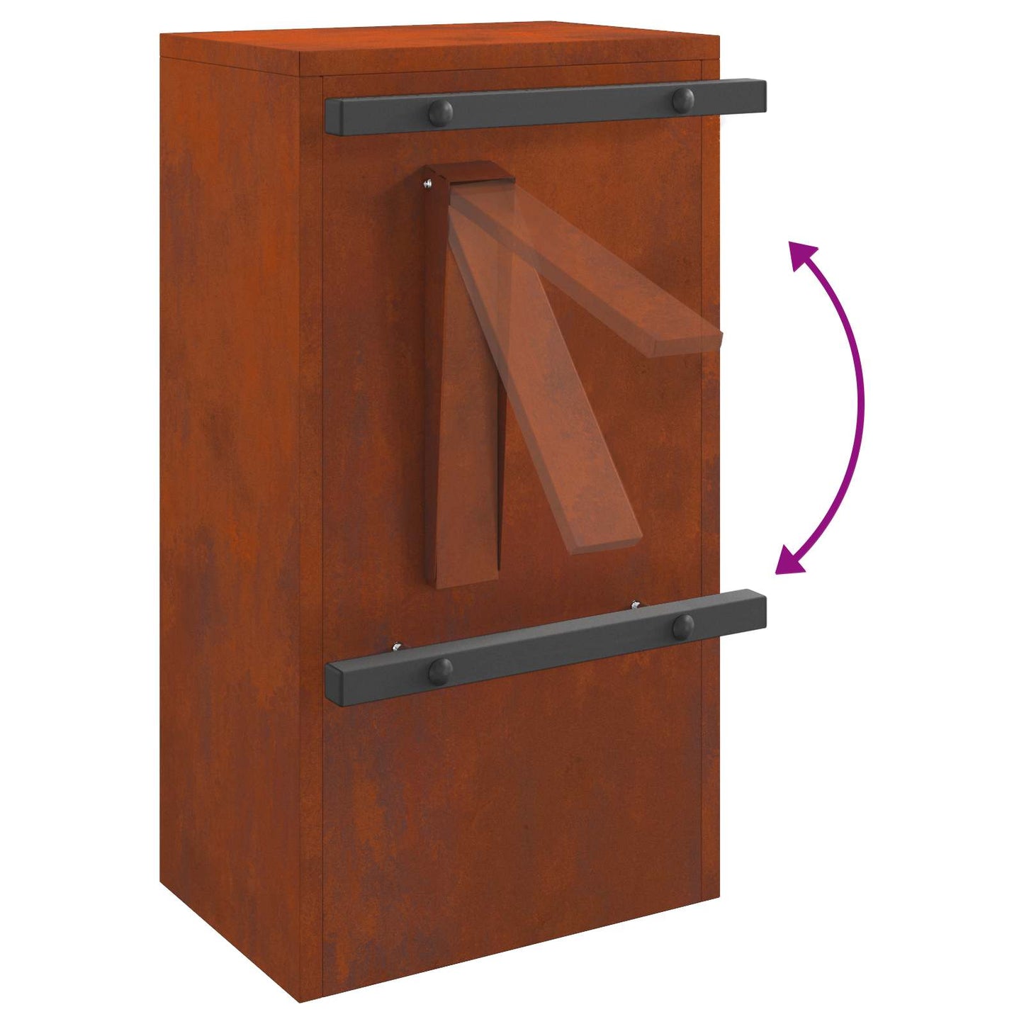 cassetta postalepastkastei con porta Ruggine 30 x 20 x 55 cm | homemem39