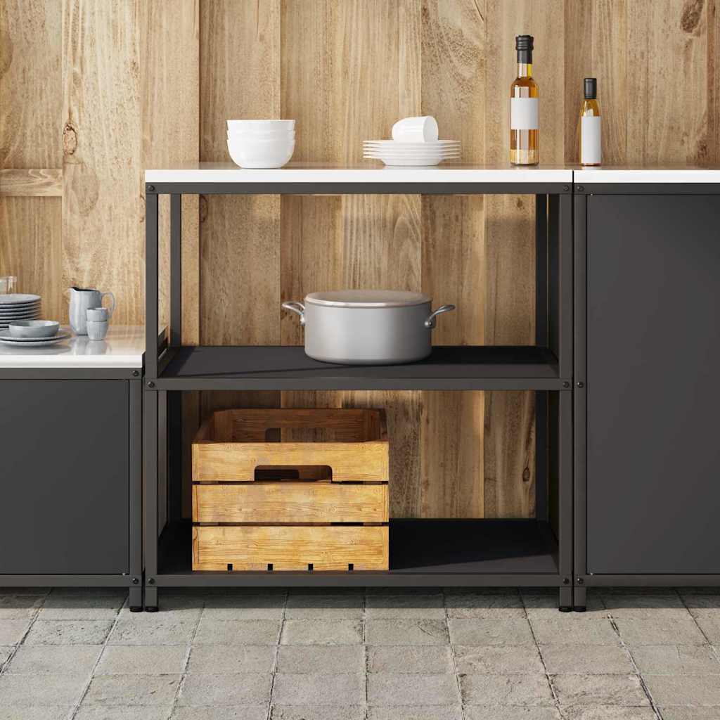 Mensola per il deposito in cucina con lo scaffale Nero Acciaio